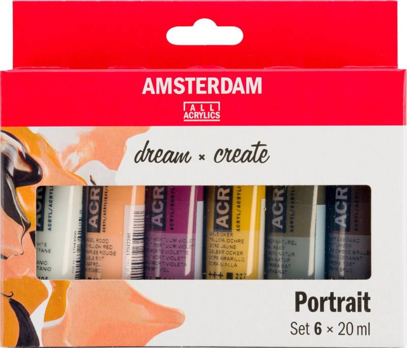 Talens Acrylfarbe AMSTERDAM Acrylfarben-Set Portrait, 6 x 20 ml von Talens