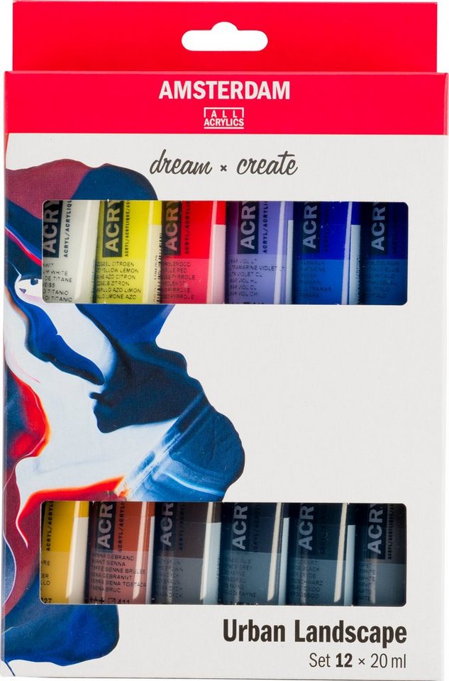Talens Acrylfarbe AMSTERDAM Acrylfarben-Set Stadtlandschaft, 12 x 20 ml von Talens