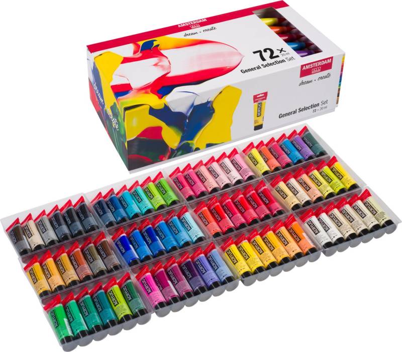 Talens Acrylfarbe Acrylfarben-Set All in, 72 Farben transparent von Talens