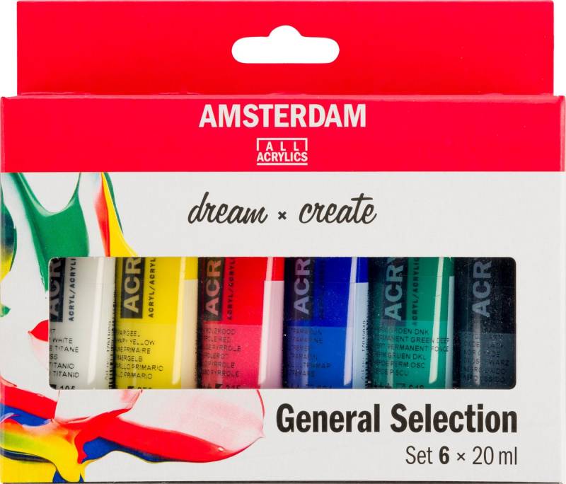Talens Acrylfarbe Acrylfarben-Set General Selection, 6 x 20 ml von Talens