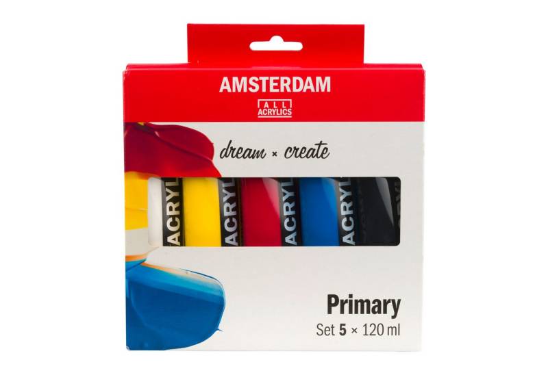 Talens Acrylfarbe Acrylfarben-Set Primärfarben, 5 x 120 ml von Talens