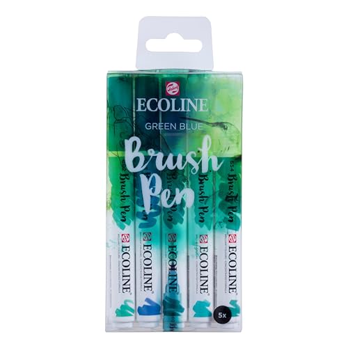 Ecoline 5 St, Brush Pen, Green Blue, flüssige Wasserfarbe von Ecoline