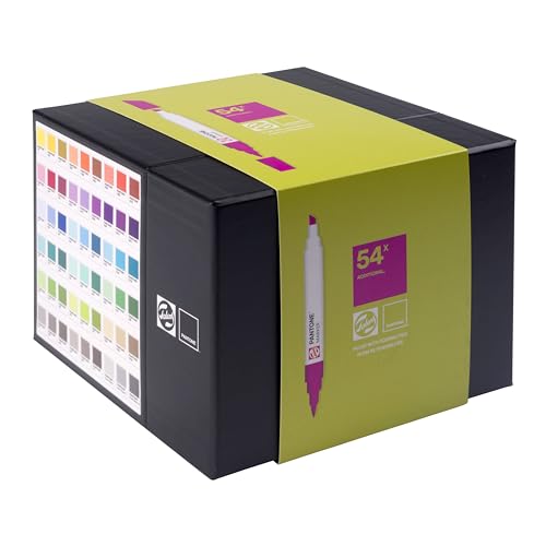 Talens | Pantone Marker 54er Set Additional | Dual-Tip-Stift mit Pinselspitze und Keilspitze | Wasserbasierte, pigmentierte Tinte in Pantone-Farben Talens | Pantone Marker 54er Set Additional | Dual-Tip-Stift mit Pinselspitze und Keilspitze | Wasserbasierte, pigmentierte Tinte in Pantone-Farben von Talens