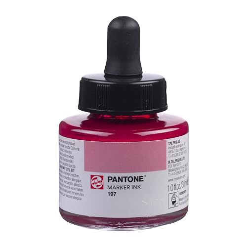 Talens | Pantone Marker-Tinte 30 ml 197 | Flüssige Tinte + Marker-Nachfüllung | Wasserbasierte, pigmentierte Tinte in 108 Pantone-Farben von Talens