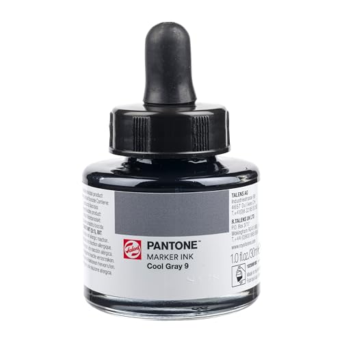 Talens | Pantone Marker-Tinte 30 ml Cool Gray 9 | Flüssige Tinte + Marker-Nachfüllung | Wasserbasierte, pigmentierte Tinte in 108 Pantone-Farben von Talens