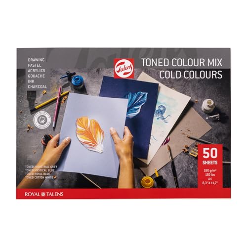 Talens Toned Colours Mix Block, A4, 50 Blatt, 180g/m² von Talens