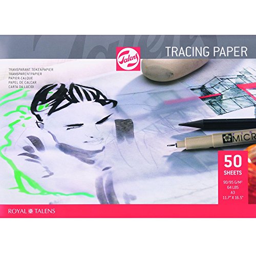 Talens Transparentpapier, 50 Blatt (90 g/m², DIN A3) von Talens
