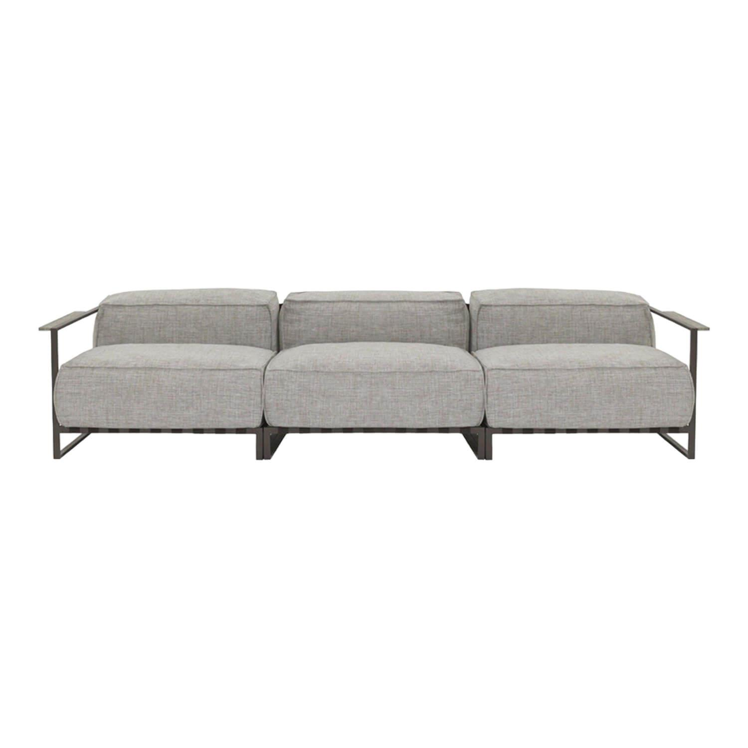 Sofa Casilda Stoff Melange Grey Gestell Edelstahl Pulverbeschichtet von Talenti