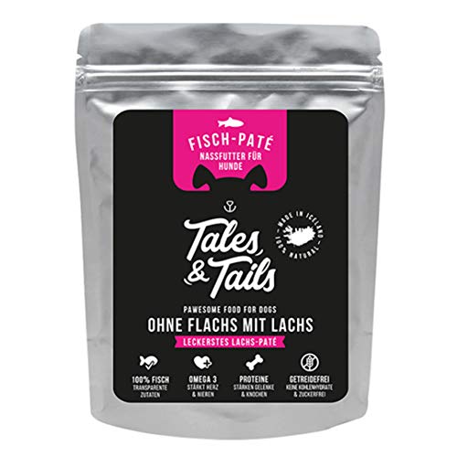 Tales & Tails® - Nassfutter für Hunde aus 100% isländischem Lachs| Getreidefreies Hundefutter, Natürlich, Nährstoffreich, Zuckerfrei | Hundenassfutter „Ohne Flachs mit Lachs“ | 1x 300g von Tales & Tails PAWESOME FOOD FOR PETS