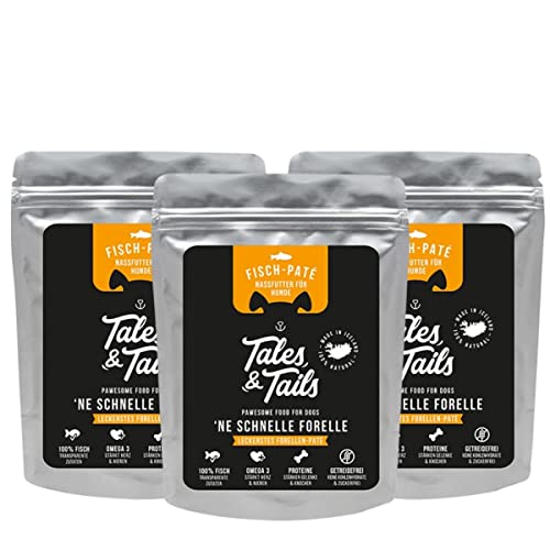 Tales & Tails® - Nassfutter für Hunde aus 100% isländischer Forelle | Getreidefreies Hundefutter, Natürlich, Nährstoffreich, Zuckerfrei | Hundenassfutter „’Ne schnelle Forelle“| 30x 300g von Tales & Tails PAWESOME FOOD FOR PETS