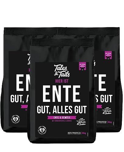 Tales & Tails - Getreidefreies Softfutter für Hunde I 70% Ente als einzige tierische Proteinquelle I Für Allergiker Hunde I ohne Zucker, ohne Zusätze | 3X 4kg von Tales & Tails PAWESOME FOOD FOR PETS