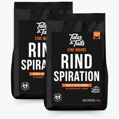 Tales & Tails - Halbfeuchtes Trockenfutter für Hunde | Getreidefrei | Eine Tierische Proteinquelle | Hohe Akzeptanz & Verträglichkeit (4 kg (2er Pack), Rind) von Tales & Tails PAWESOME FOOD FOR PETS