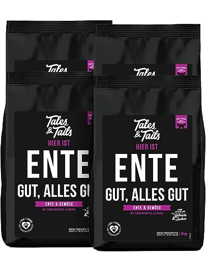Tales&Tails getreidefreies Softfutter für Hunde I 70% Ente als einzige tierische Proteinquelle I Kurze Zutatenliste I ohne Zucker, ohne Zusätze | 4X 4kg von Tales & Tails PAWESOME FOOD FOR PETS