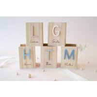 Einschulung Deko - Personalisierter Stiftebecher Aus Holz "Name & Initial" | Stiftehalter Für Erstklässler Geschenk Die Schultüte von TalesOfMarley