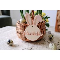 Osterkörbchen Mit Name in 3D-Effekt Hasenanhänger Als Osternest Für Die Osterfeier von TalesOfMarley