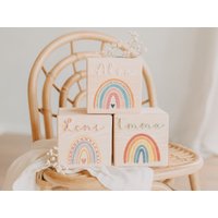Personalisierte Spardose Mit Namen Für Kinder Als Geschenk Zur Geburt, Geldgeschenk Taufe Oder Zum Geburtstag Regenbogen Motiv von TalesOfMarley