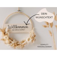 Personalisierter Türkranz Mit Trockenblumen | Individuelles Türschild Willkommensschild Geschenk Zur Hochzeit Zum Einzug von TalesOfMarley