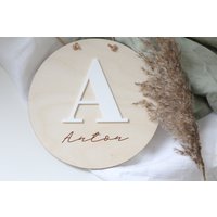 Personalisiertes Namensschild Aus Holz Mit 3D-Effekt | Holzschild Kinderzimmer Deko Geschenke Zur Geburt Türschild von TalesOfMarley