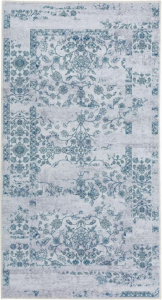 Designteppich MBAOLA, Taleta, kleiner Teppich, läufer, 80 × 150 cm, Küche Teppich, Flur Läufer, blau von Taleta