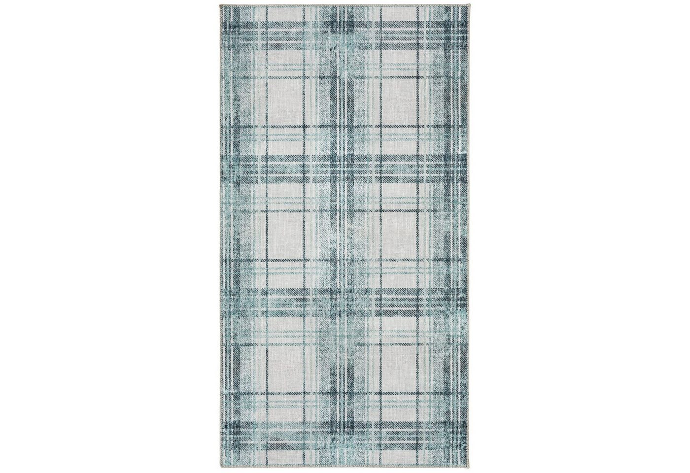 Designteppich NELE, Taleta, Teppich Läufer, Küche Teppich, Maschine Waschbar, Flur Läufer, geometrisch Muster, Moderne Stil, 80 × 150 cm, blau von Taleta