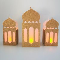 Laternenset Zum Basteln - Gold Glitzer | Moschee 3Er Set Laternenset Zum Basteln - Gold Glitzer | Moschee 3Er Set von TalijaVerlag