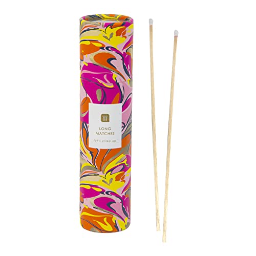 Extra-Long Matches in Beautiful Tube Shaped Gift Box, Adorned with a stylish pink Marbled Design, Light Your Candles in Style, ideal to use at Any time of The Year - 50 Pack von Talking Tables