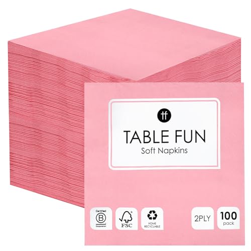 Talking Tables 100 x Großpackung zartrosa Servietten aus Recyclingpapier, Einweg-Partyservietten für Geburtstage, Hochzeiten, Babypartys, Catering, Weihnachten, Valentinstag, Made in EU, 2-lagig, 33cm Talking Tables 100 x Großpackung zartrosa Servietten aus Recyclingpapier, Einweg-Partyservietten für Geburtstage, Hochzeiten, Babypartys, Catering, Weihnachten, Valentinstag, Made in EU, 2-lagig, 33cm von Talking Tables