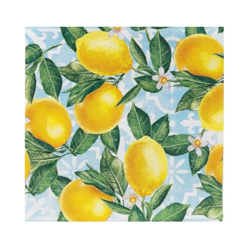 Talking Tables 20 x Lemon Paper Napkins 20 Pack | Themed Vibrant Disposable Tableware for Memorable Gatherings, Summer Parties, Bridal Showers, Brunches, Bright Talking Tables 20 x Lemon Paper Napkins 20 Pack | Themed Vibrant Disposable Tableware for Memorable Gatherings, Summer Parties, Bridal Showers, Brunches, Bright von Talking Tables
