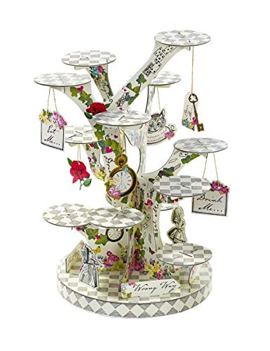 Talking Tables Alice im Wunderland Cupcake Stand Herzstück Mad Hatter Tea Party, Papier, Gemischte Farben, Höhe 59cm, 23" von Talking Tables