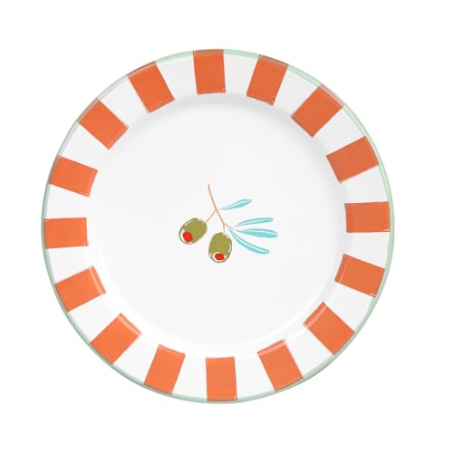 Talking Tables Bon Appetit Handgefertigtes Emaille-Teller mit Oliven-Design langlebig leicht perfekt für Outdoor-Dining Picknick Camping und Strand stilvolles Sommergeschirr spülmaschinenfest 20 cm Talking Tables Bon Appetit Handgefertigtes Emaille-Teller mit Oliven-Design langlebig leicht perfekt für Outdoor-Dining Picknick Camping und Strand stilvolles Sommergeschirr spülmaschinenfest 20 cm von Talking Tables