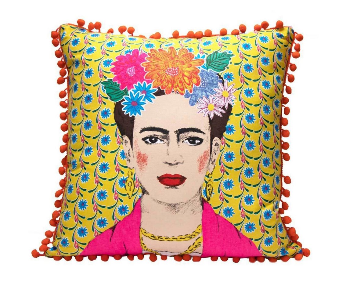 Talking Tables Dekokissen Frida Kahlo, Boho-Look, Bunt, Troddel von Talking Tables