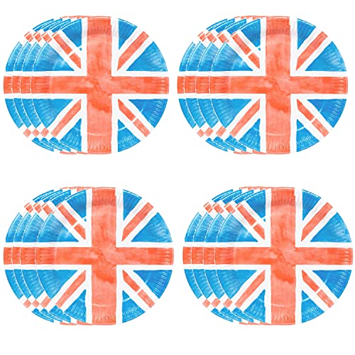 Talking Tables Einweg-Servietten mit Union Jack-Design, britische Königliche Königliche Krönung, Partyzubehör, Rot, Weiß, Blau, Tischdekorationen, Großbritannien GB, 24 Stück von Talking Tables