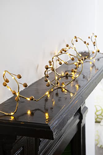 Talking Tables LED-Lichterkette mit Goldbeere, batteriebetrieben, 2 m, Weihnachts-Tischdekoration, Kamin, Mantel, Wohnkultur Talking Tables LED-Lichterkette mit Goldbeere, batteriebetrieben, 2 m, Weihnachts-Tischdekoration, Kamin, Mantel, Wohnkultur von Talking Tables