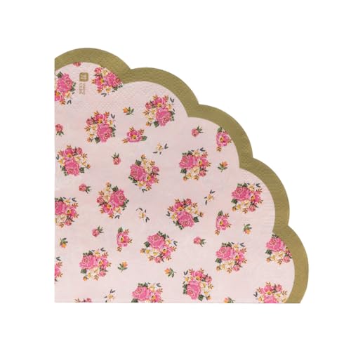 Talking Tables Lot de 20 Serviette de Table Papier Festonné Multicolore, Florale | Anniversaire, Baby Shower, Mariage, Rose, 33cm von Talking Tables