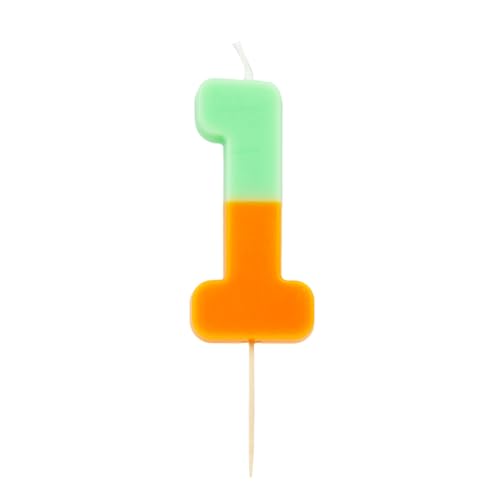 Talking Tables Orange und Grün Kerze Zahl 1 für Kuchen | Bunte Geburtstagstortenaufsatz Dekorationen für Kinder 1. Party, 18., 21., Jungen, Mädchen, Jahrestag, Meilenstein Talking Tables Orange und Grün Kerze Zahl 1 für Kuchen | Bunte Geburtstagstortenaufsatz Dekorationen für Kinder 1. Party, 18., 21., Jungen, Mädchen, Jahrestag, Meilenstein von Talking Tables