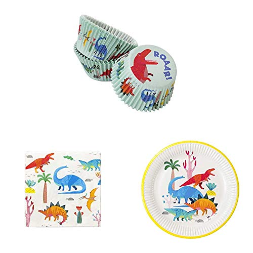 Talking Tables Paper Cake Cases, Napkins, Plates | Dinosaur Themed Party Tableware for Birthday Parties for boys or girls von Talking Tables
