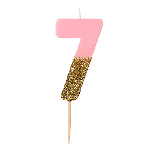 Talking Tables Premium-Qualität Rosa Zahlenkerze Nummer 7 Sieben Geburtstagskerze Geburtstag Tortenaufsatz Dekoration, Wachs, Glitzer, Höhe 8 cm funkelnd schön Talking Tables Premium-Qualität Rosa Zahlenkerze Nummer 7 Sieben Geburtstagskerze Geburtstag Tortenaufsatz Dekoration, Wachs, Glitzer, Höhe 8 cm funkelnd schön von Talking Tables