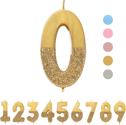 Talking Tables Gold Zahl 0 Geburtstagskerze mit Glitzer – Tortendekoration für Kinder, Erwachsene, 20., 30., 40., 50., 60., Party, Jubiläum, Meilensteinzeitalter Talking Tables Gold Zahl 0 Geburtstagskerze mit Glitzer – Tortendekoration für Kinder, Erwachsene, 20., 30., 40., 50., 60., Party, Jubiläum, Meilensteinzeitalter von Talking Tables