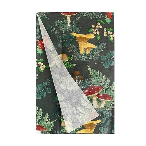 Talking Tables 4er-Set Seidenpapierbögen Waldpilz-Design Weihnachten Geschenke Erwachsene Kinder plastikfrei recycelbar umweltfreundlich jedes Blatt 70x50cm von Talking Tables