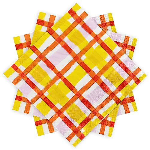 Talking Tables Servietten mit Gingham-Muster, bunte Papierservietten, Einweggeschirr für Ostern, Geburtstag, Picknick, Sommer, Decoupage - 20 Stück Talking Tables Servietten mit Gingham-Muster, bunte Papierservietten, Einweggeschirr für Ostern, Geburtstag, Picknick, Sommer, Decoupage - 20 Stück von Talking Tables