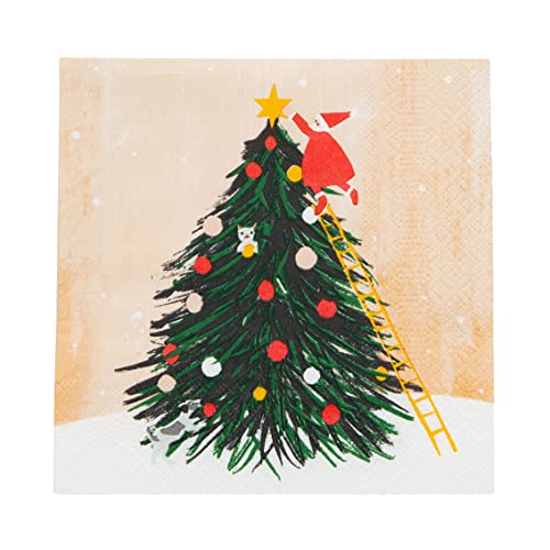 Talking Tables Weihnachtsmann-Servietten mit Weihnachtsbaum – 20 Stück | recycelbare, umweltfreundliche Papierservietten für Tischdekorationen, Mince Pies, Kinder und Erwachsene von Talking Tables