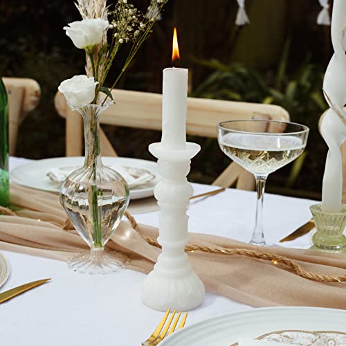 Talking Tables Weiße Kerzenständer-Form, 3D-Skulptur, ohne Duft, Moderne Heimdekoration, 25 cm von Talking Tables