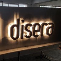 Hintergrundbeleuchtetes Firmenschild, 3D-Led-Logo Benutzerdefinierte Beschilderung, Metallleuchte Benutzerdefiniertes Geschäftsschild, Gebürstetes von TalkingSign3D