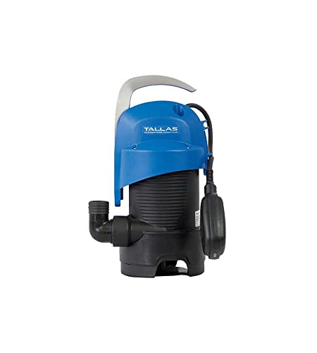 Tallas D-DW 400 Schmutzwasserpumpe - 8.400 L/Std. - 440W - Förderhöhe 7 m - Korngröße 30 mm - Mit Schwimmer - Tauchpumpe von Tallas