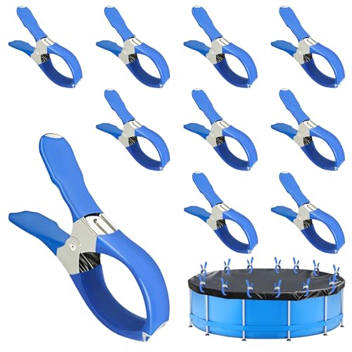 10 PCS Klammern Metall für Poolabdeckung,Poolklammern für Oberirdische Pools,Pool Zubehör Befestigungsklammern mit Schutzfolie,Klemmzwingen mit Starker Spannkraft zum Leimen,Fotografie,Abdeckplane (A) von Talleros