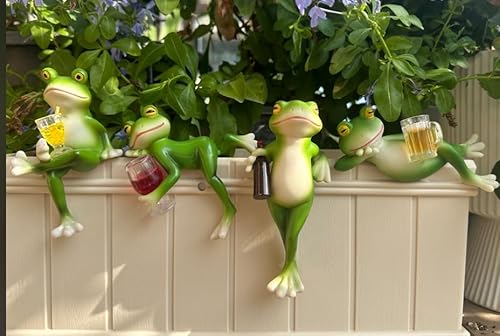 Halloween Blumentopf Hänger Frösche Deko,4 Stück Gartenteich Deko Frösche Figur aus Harz Gartendeko Figuren mit Weinglas,Frosch Blumentopfhänger Figuren Garten Topfdekorationen für Halloween (01) Halloween Blumentopf Hänger Frösche Deko,4 Stück Gartenteich Deko Frösche Figur aus Harz Gartendeko Figuren mit Weinglas,Frosch Blumentopfhänger Figuren Garten Topfdekorationen für Halloween (01) von Talleros