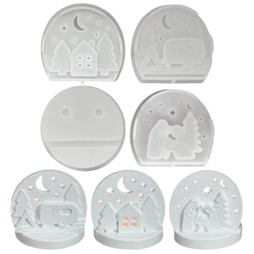 Silikonformen Gießformen Weihnachten, Silikonform Weihnachten Krippe Haus Weihnachtsbaum Auto Silikonform Kerzenhalter Gips Zum Gießen Gießformen Silikon Giessformen Silikon Gießform Weihnachten (A) von Talleros