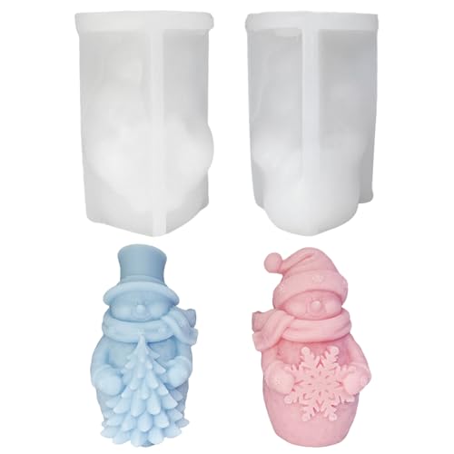 Silikonformen Gießformen Weihnachten,Silikonform Weihnachten Schneemann Kerzenformen zum Gießen Schneemann Gips Zum Gießen Gießformen Silikon Giessformen Silikon Gießform Weihnachten Kerzen (2 Stück) von Talleros