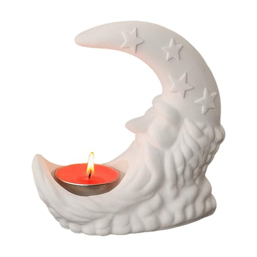 Silikonformen Gießformen Weihnachten Kerzenform für Teelicht, Mond Weihnachtsmann Silikonform Weihnachten Kerzenhalter Gips Zum Gießen Gießformen Silikon Giessformen Silikon Gießform Weihnachten (A) von Talleros