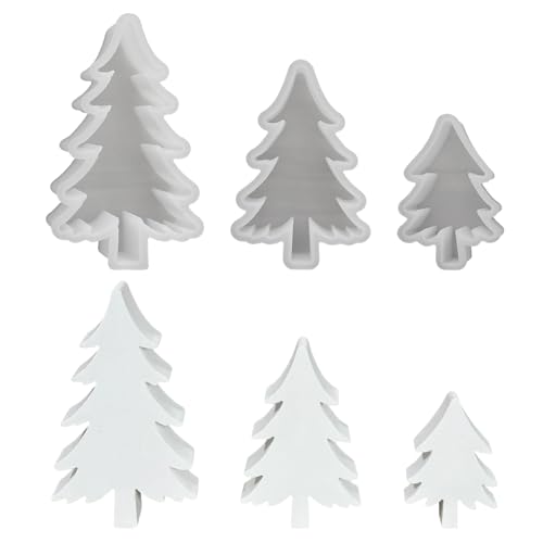 Silikonformen Gießformen Weihnachten Kerzenformen zum Gießen,2/3 PCS Weihnachtsbaum Silikonform Weihnachten Gips Zum Gießen Gießformen Silikon Giessformen Silikon Gießform Weihnachten Tannenbaum (D) von Talleros